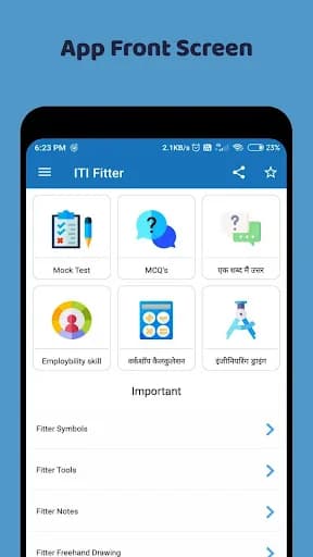 ITI Fitter NIMI App - MCQ Quiz screenshot 1