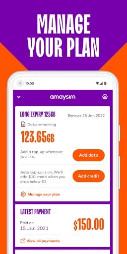 amaysim screenshot 2