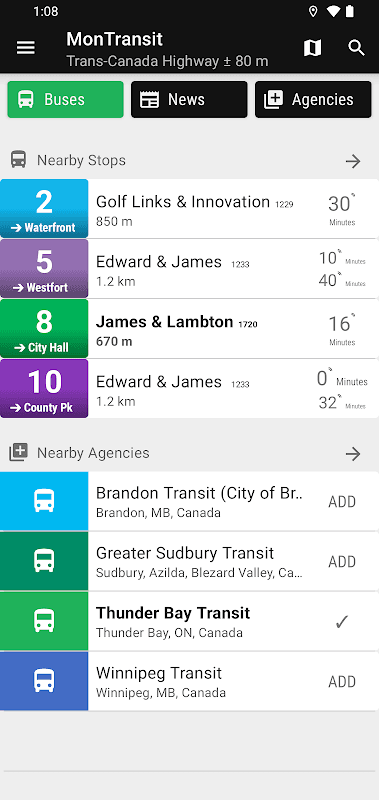 Thunder Bay Transit Bus - MonTransit screenshot 1