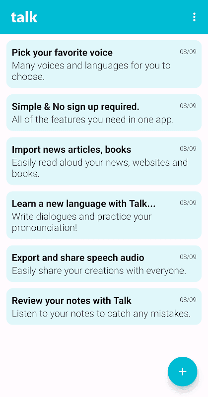 Talk FREE - Text to Voice - Read aloud screenshot 1