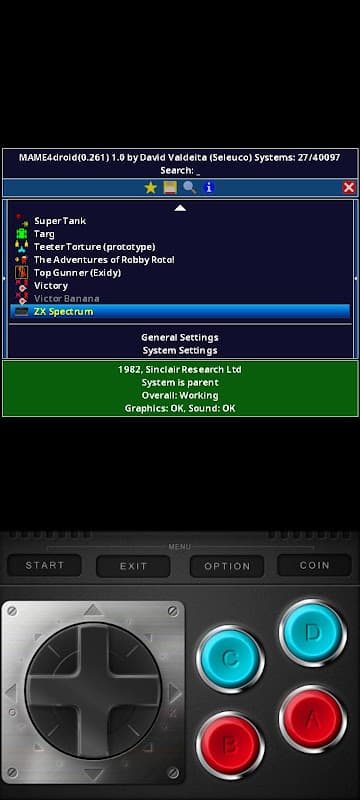 MAME4droid Current (0.287) screenshot 1