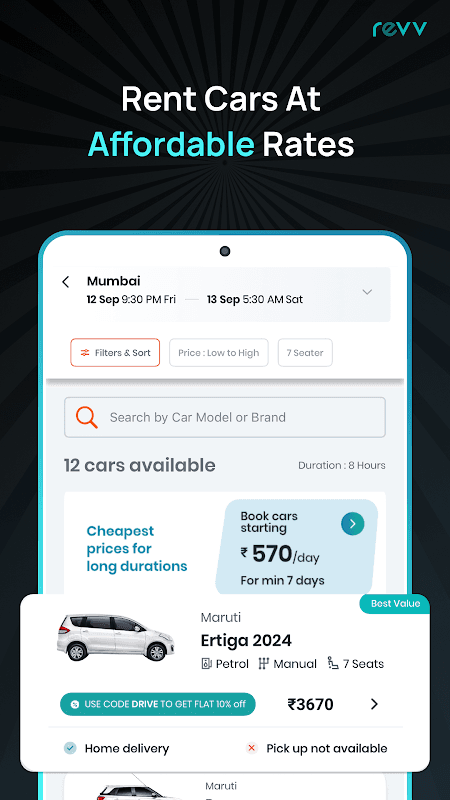 Revv App - Self Drive Car Rental Services in India screenshot 3