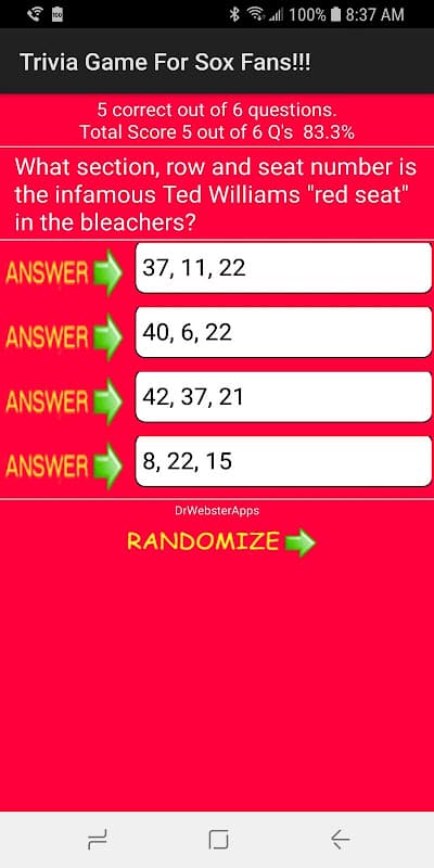 Trivia & Schedule Red Sox Fans screenshot 2