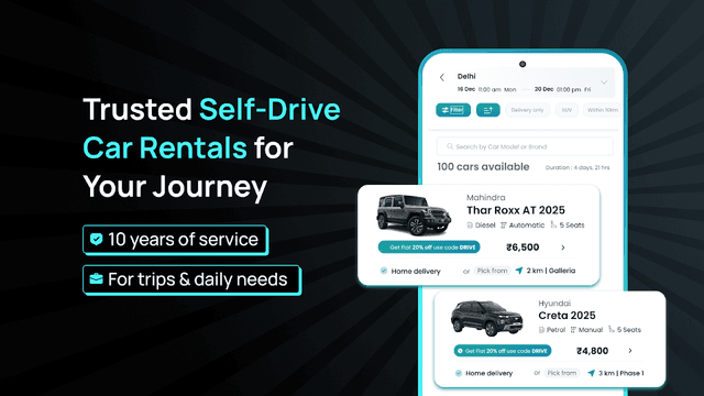 Revv App - Self Drive Car Rental Services in India screenshot 1