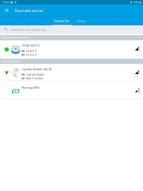 Endress+Hauser SmartBlue screenshot 6