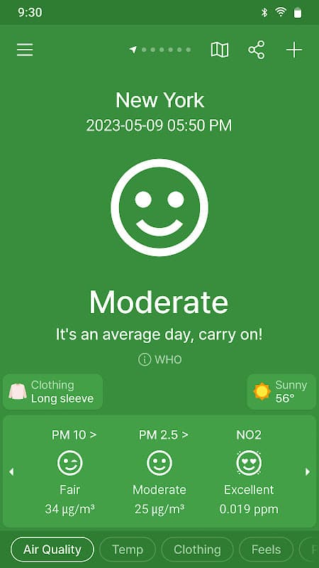 MiseMise - Air Quality, WHO screenshot 3