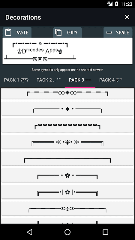 Cool text and symbols screenshot 1