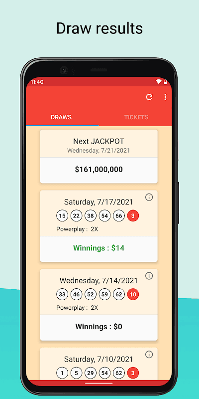 Results for USA lotteries screenshot 1