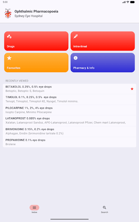 Sydney Eye Hosp. Pharmacopoeia screenshot 5