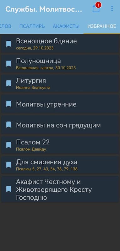 Церковные службы и молитвослов screenshot 4