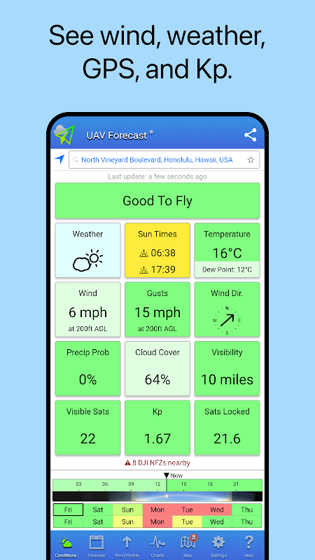 UAV Forecast for DJI Quadcopter & UAV Drone Pilots screenshot 1