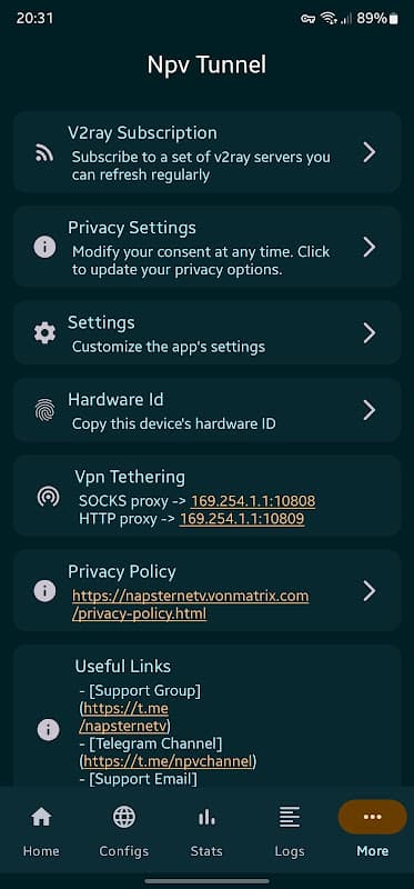 Npv Tunnel V2ray/SSH screenshot 5